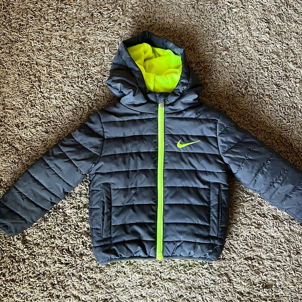 Nike toddler fleece lined puffer zip up coat